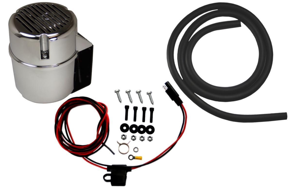 12V Universal Electric Vacuum Pump Canister - Chrome Bandit