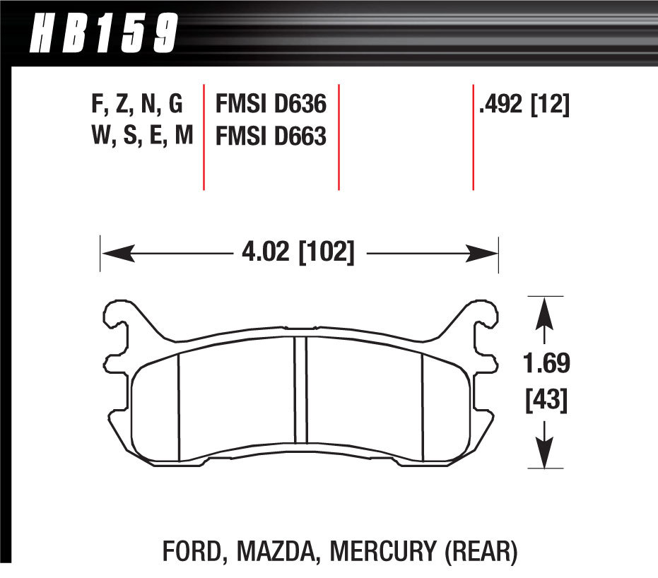 HAWHB159E492 Street Brake Pads Rear for for Miata, Blue
