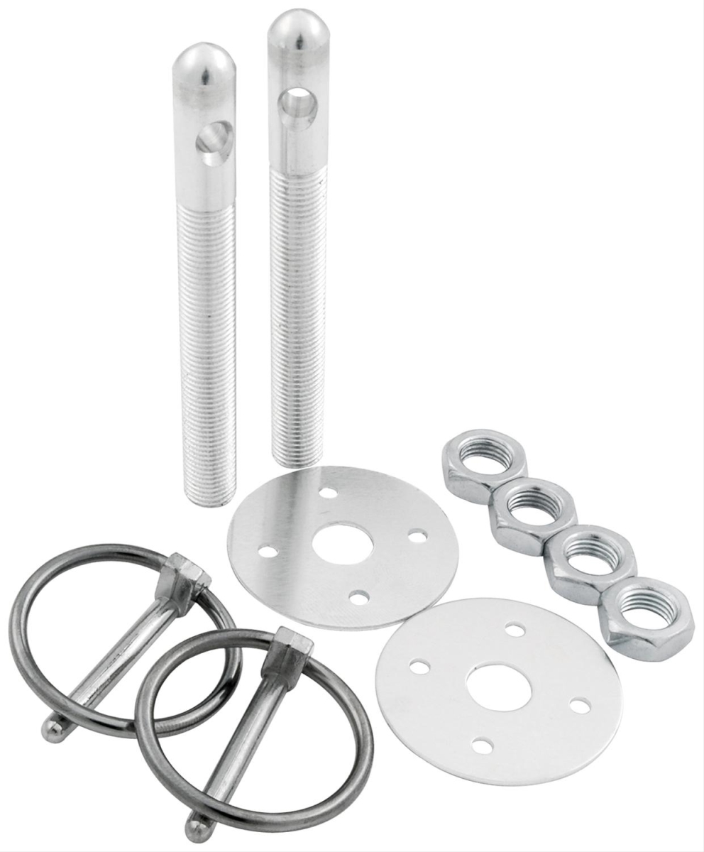 0.375 in. Aluminum Hood Pin Kit, Silver - Pack of 2