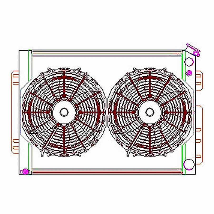 Radiator Combo Unit GM A & G Body LS without Transit