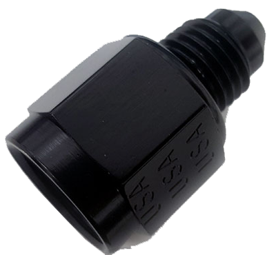 10an Female to 8an Male Reducer Fitting, Black