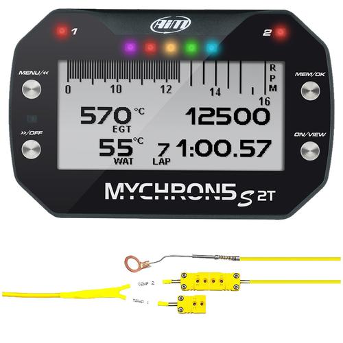 Picture of Aim Sports AIMXD1M5SCHT140U Data Logger 5s MyChron with Cylinder Head Temperature Sensor