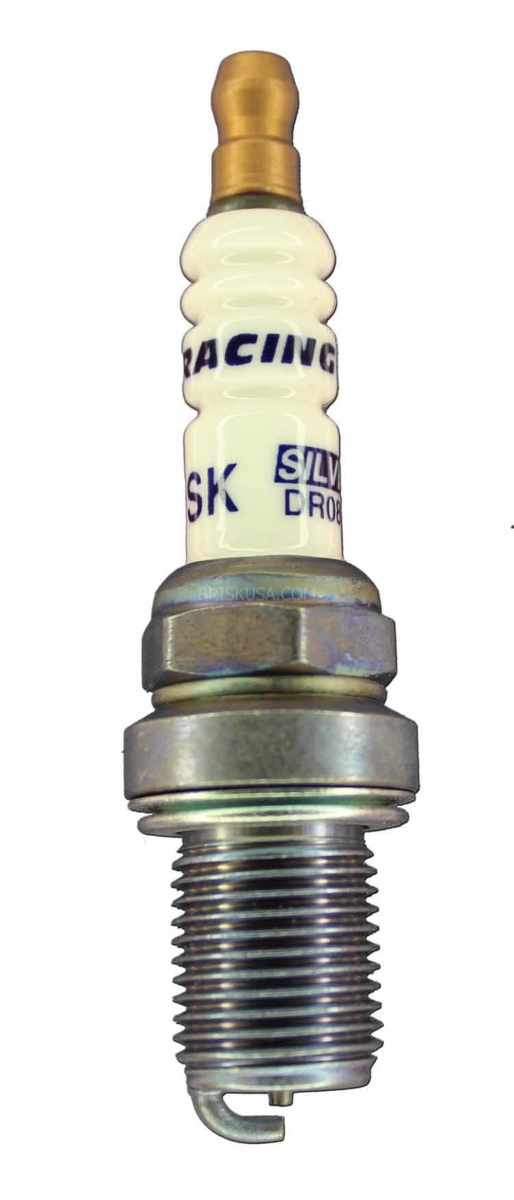 BSKDR08S Silver Racing Spark Plug with Gasket Seat, 14 mm Thread - 19 mm Reach