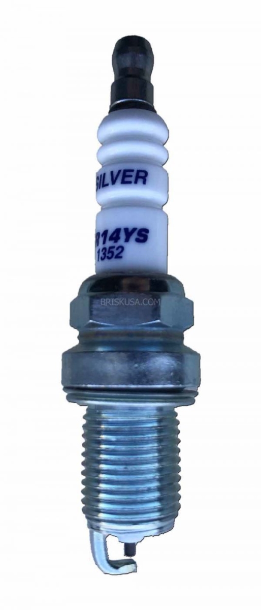 BSKDR14YS Silver Racing Spark Plug with Gasket Seat, 14 mm Thread - 19 mm Reach