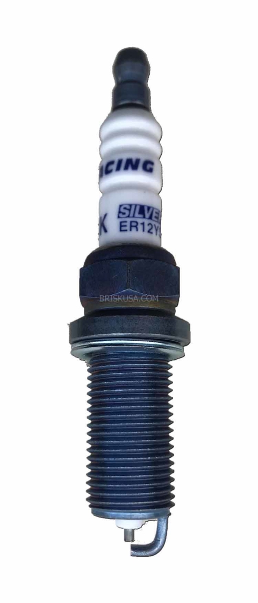 Silver Racing Spark Plug with Gasket Seat, 14 mm Thread - 26.5 mm Reach