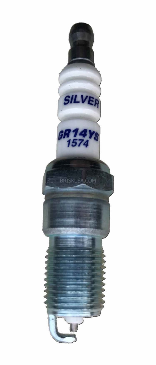 Silver Racing Spark Plug with Tapered Seat, 14 mm Thread - 18 mm Reach