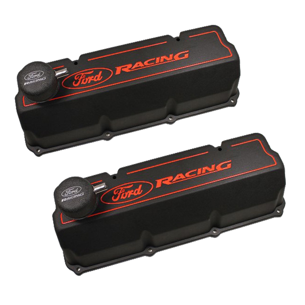 351C Aluminum Valve Cover Set, Black Finish