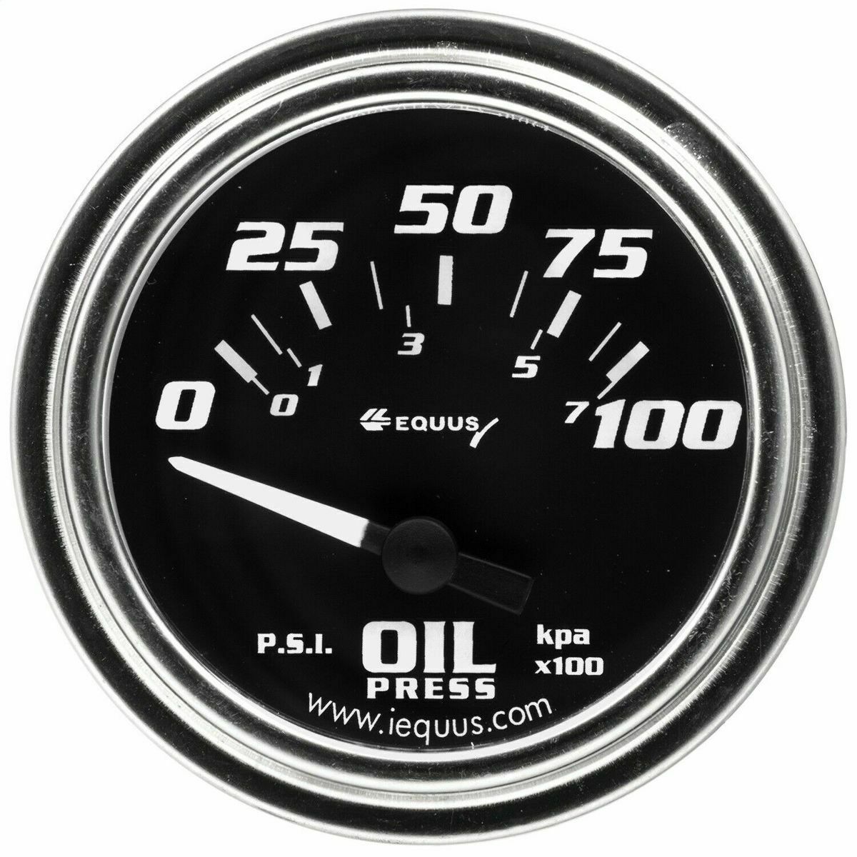 Equus EQUE7264 0-100PSI 2.0 Dia. Oil Pressure Gauge, Chrome