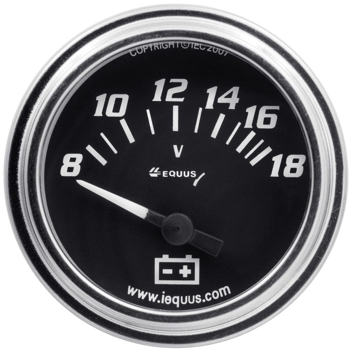 2.0 in. Dia 8-18 Volts Voltmeter Gauge, Chrome