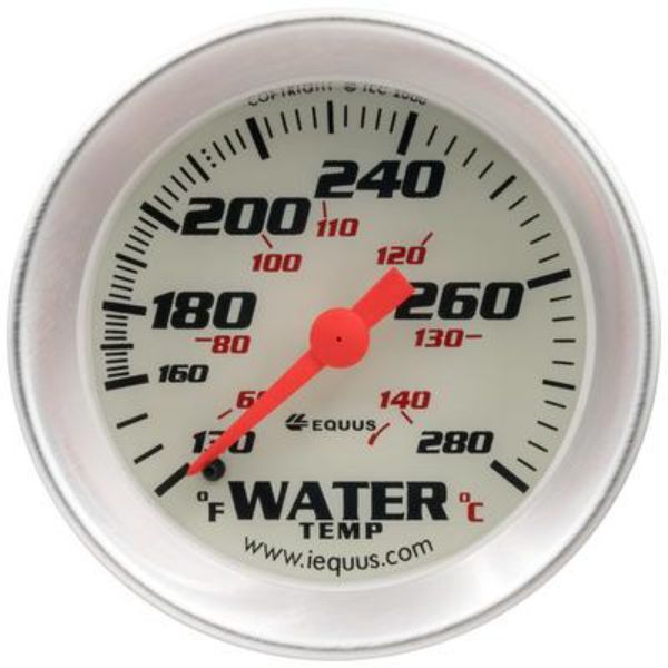 2 in. dia. Mechanical Water Temperature Gauge, White