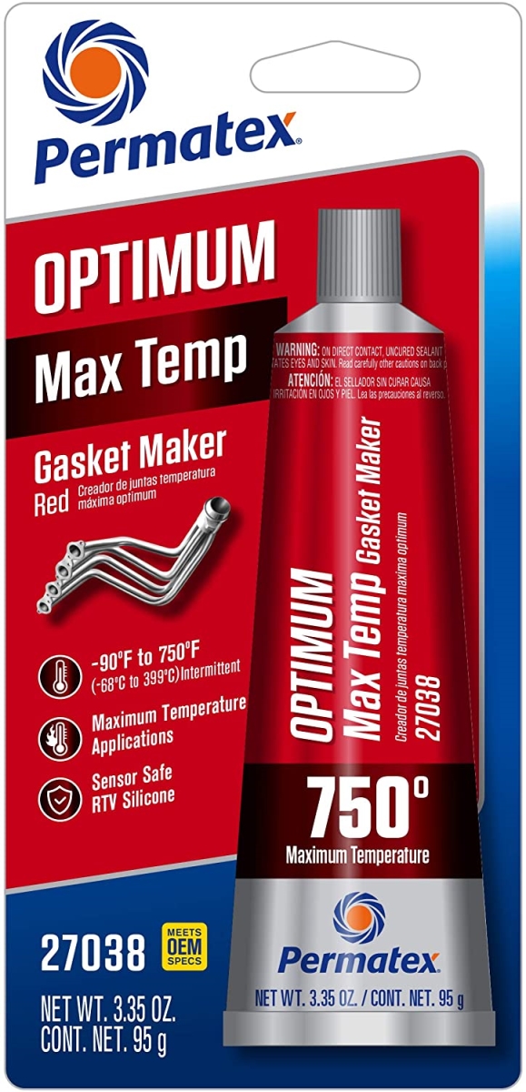 Permatex Optimum Red Max Temp Gasket Maker, 3.35 oz. Tube