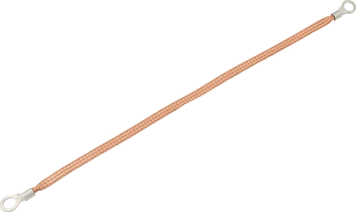 6 x 0.375 in. Copper Ground Strap Ring Terminals