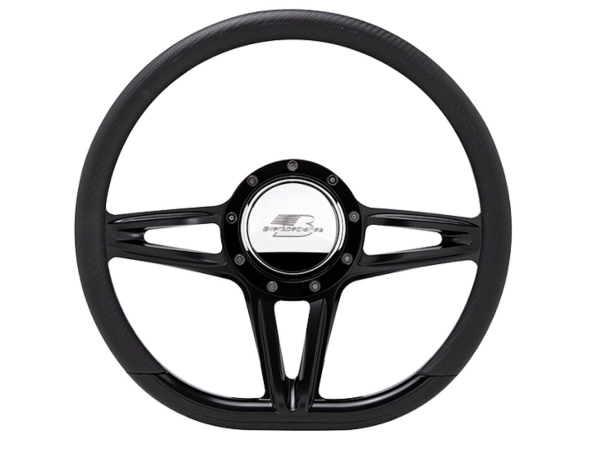 BSPBLK29441 14 in. D-Shape Victory Steering Wheel, Black