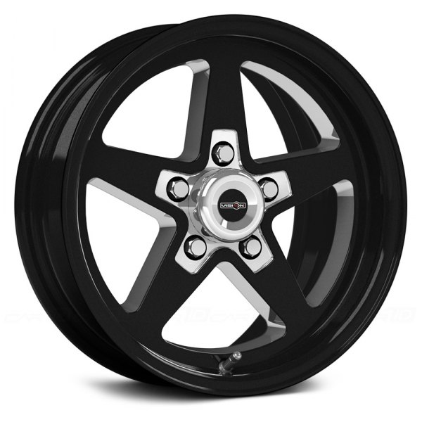 15 x 8 in. Bolt Pattern 5 x 120.65 mm Vision 571 Sport Star Wheel, Gloss Black Milled Center