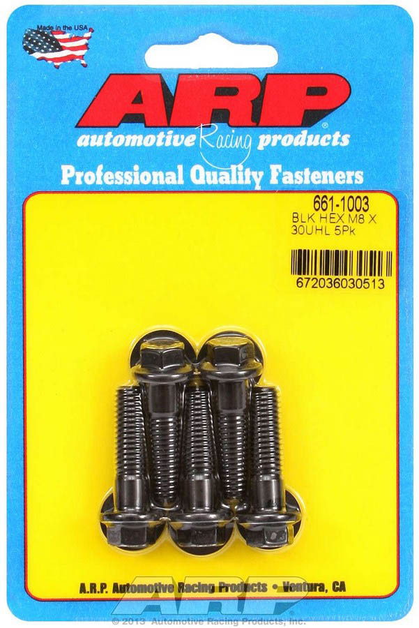 8 mm x 1.25 x 30 mm 6 Point Bolt Kit - Pack of 5