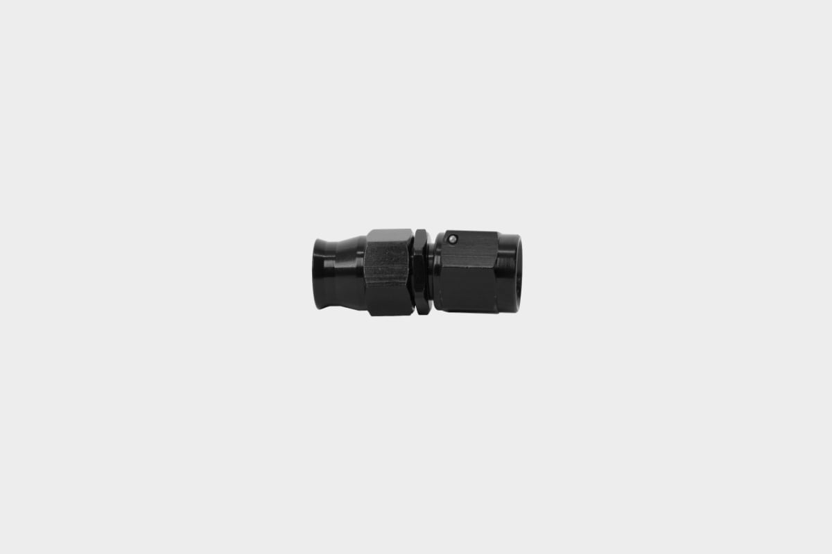 6AN Straight PTFE Hose End, Black