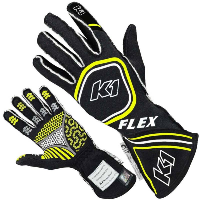 K1R23-FLX-NFY-XL Flex Glove, Black & Yellow - Extra Large