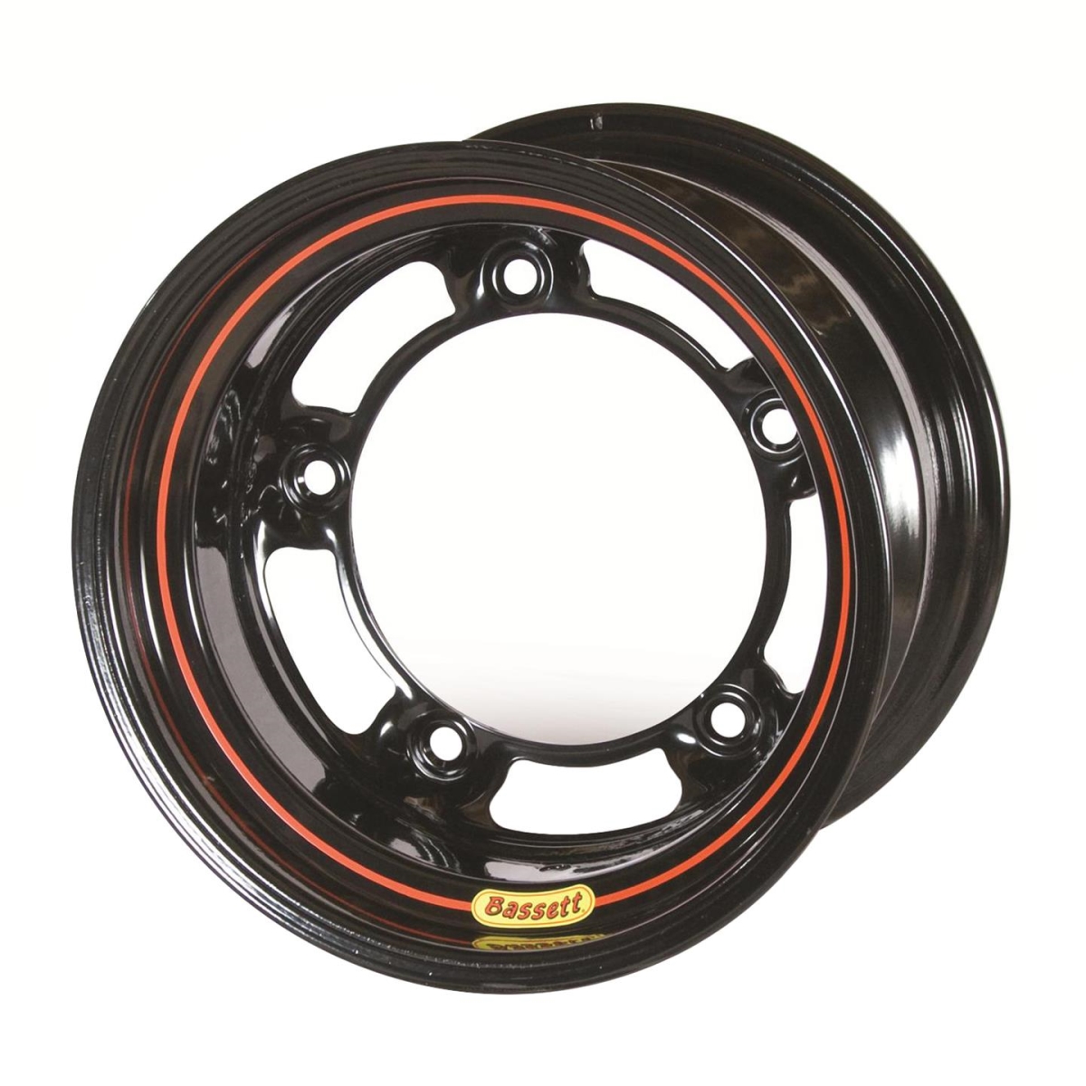 BAS50SR55-LW 15 x 10 in. Powdercoated Racing Wheel, Black