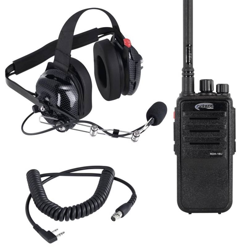 5W UHF Digital Handheld Radio with Carbon Fiber Headset, Kit