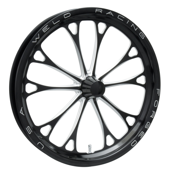17 x 3.5 in. Strange Spindle Mount Drag Wheel, Black