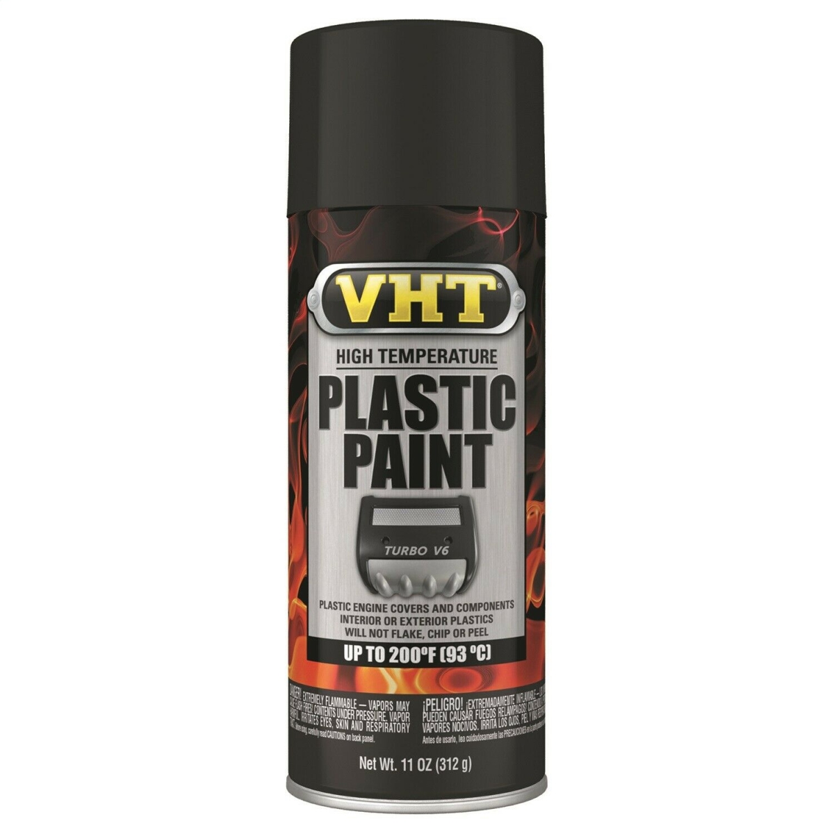 11 oz High Temperture Plastic Paint, Matte Black