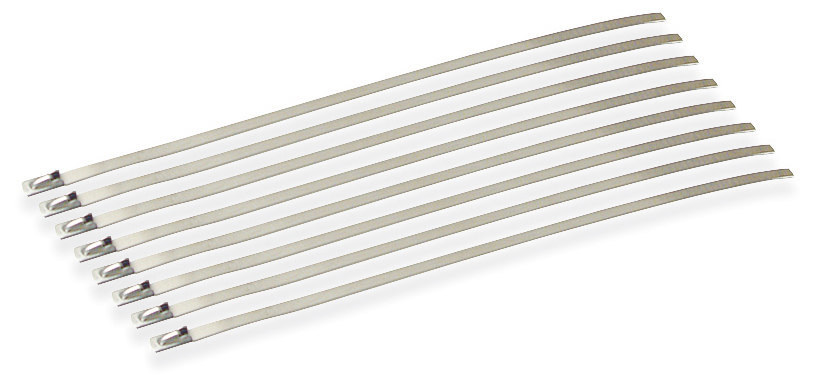 8 in. Stainless Steel Exhaust Wrap Locking Ties, Pack of 8