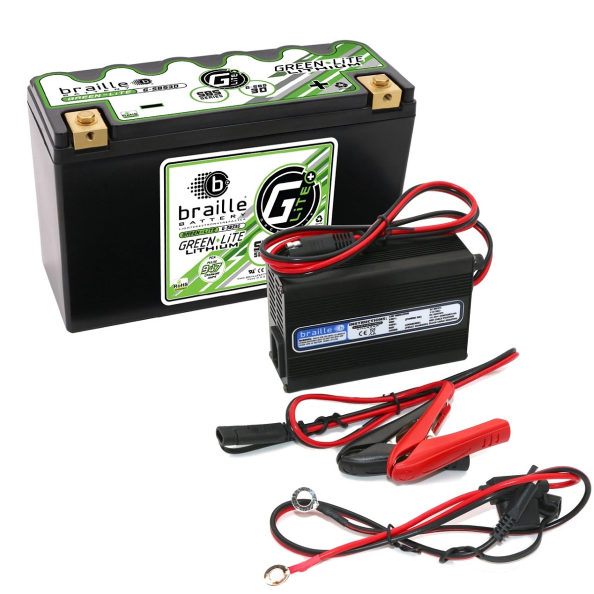 Picture of Braille Auto Battery BRBG-SBS30 947A Green-Lite Lithium G-SBC30 Battery