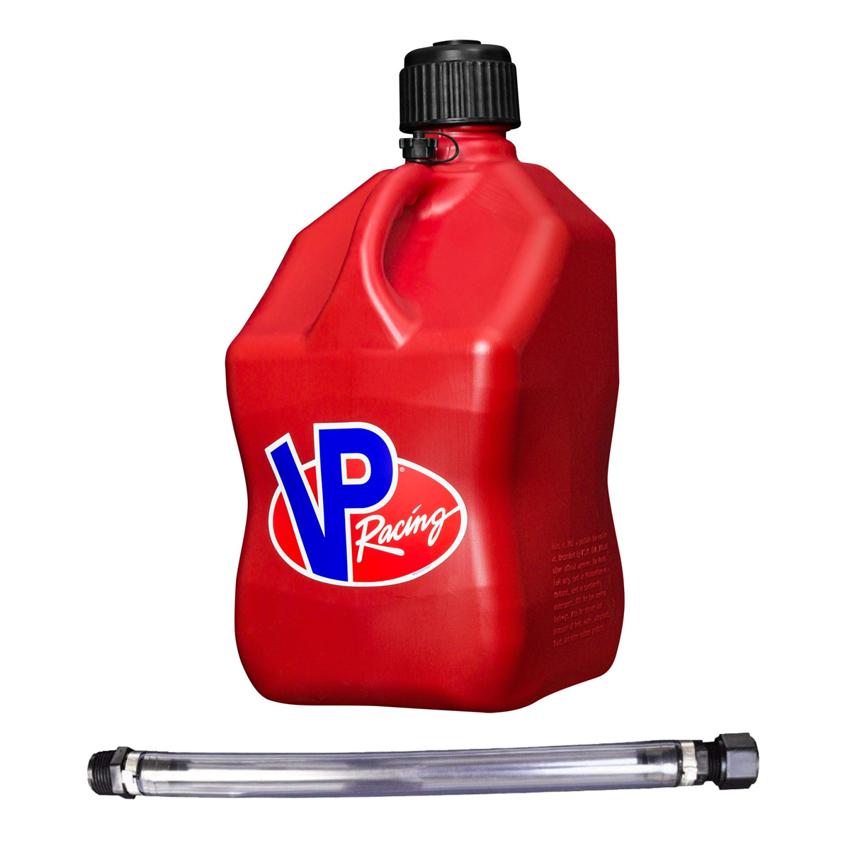 5.5 gal Motorsports Square Jug with Hose, Red