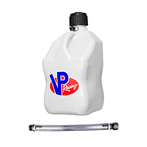 5.5 gal Square Motorsports Jug with Hose, White
