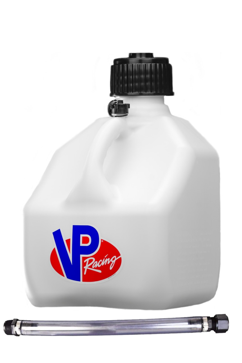 3 gal Square Motorsports Jug with Hose, White
