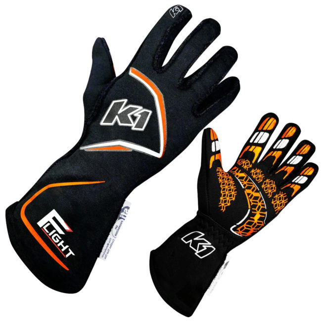 Flight Gloves, Black & Fluorescent Orange - Large