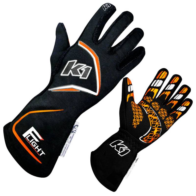 Flight Glove, Black & Orange - Medium