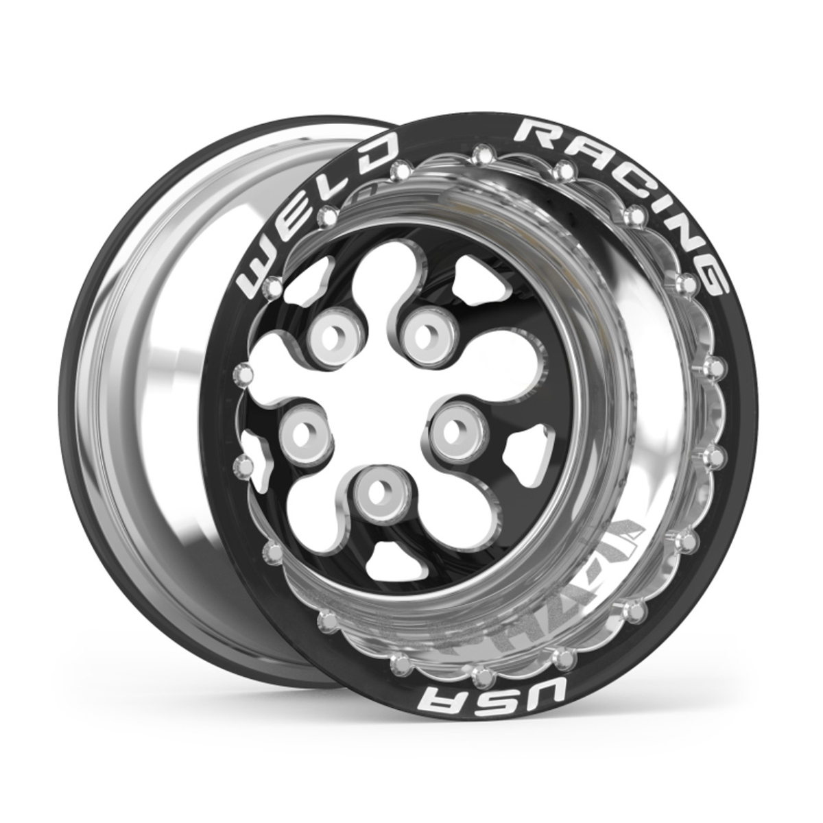 WEL83B-512276MB 15 x 12 in. Alpha-1 Wheel 5 x 4.75 in. & 3 in. Back Spacing Alpha-1 Wheel, Black