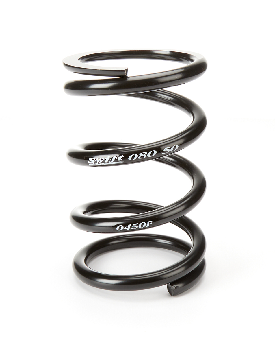 SWI080-500-450F 8 x 5 in. 450 lbs Conventional Coil Spring, Black Powder Coat