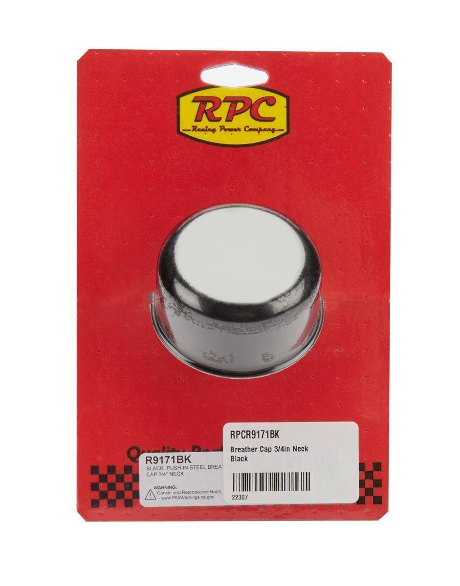 RPCR9171BK 0.75 in. Push on Round Breather Cap Neck, Black