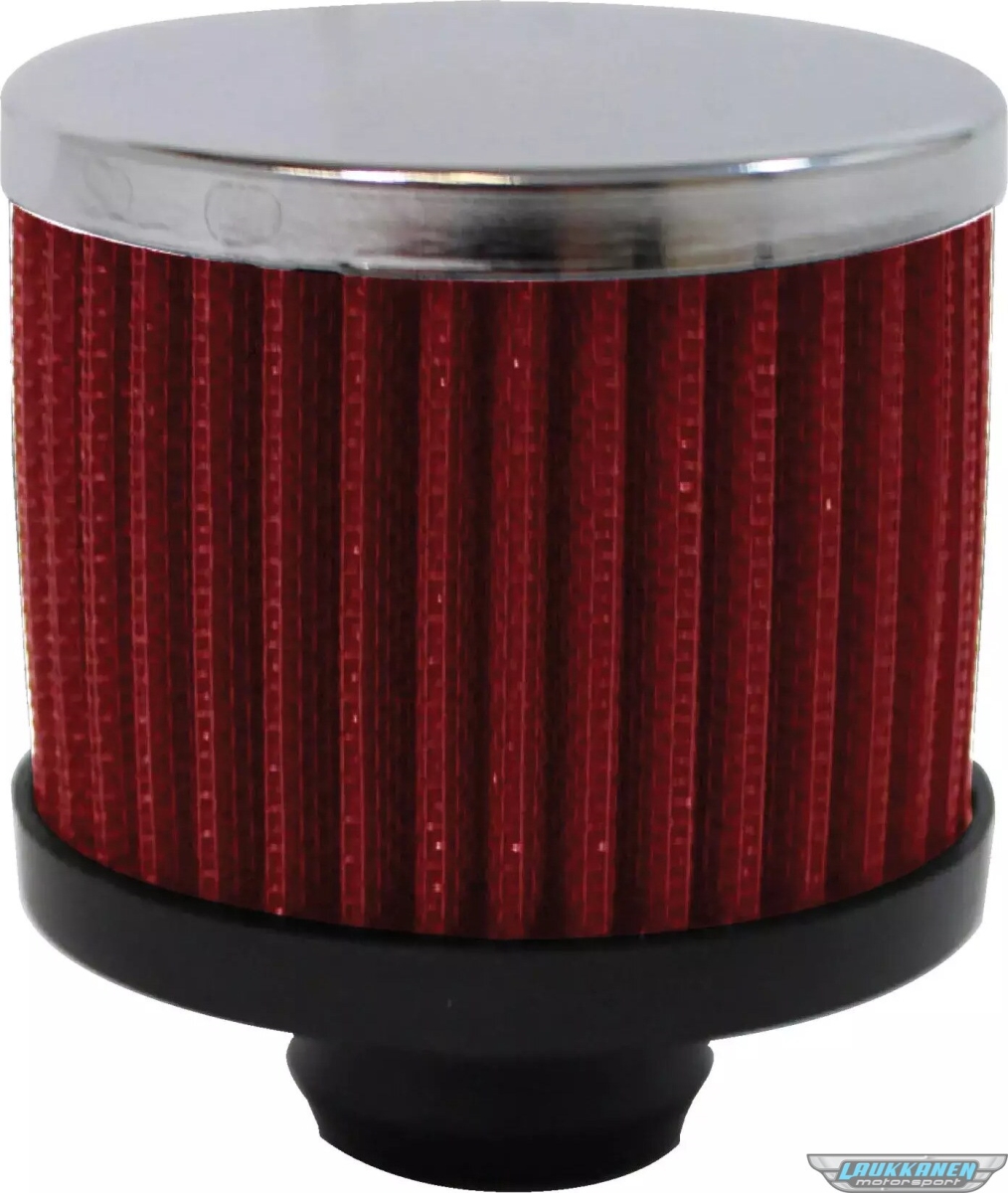 RPCR9308RED 3 in. Valve Cover Breather Tall Push, Chrome & Red