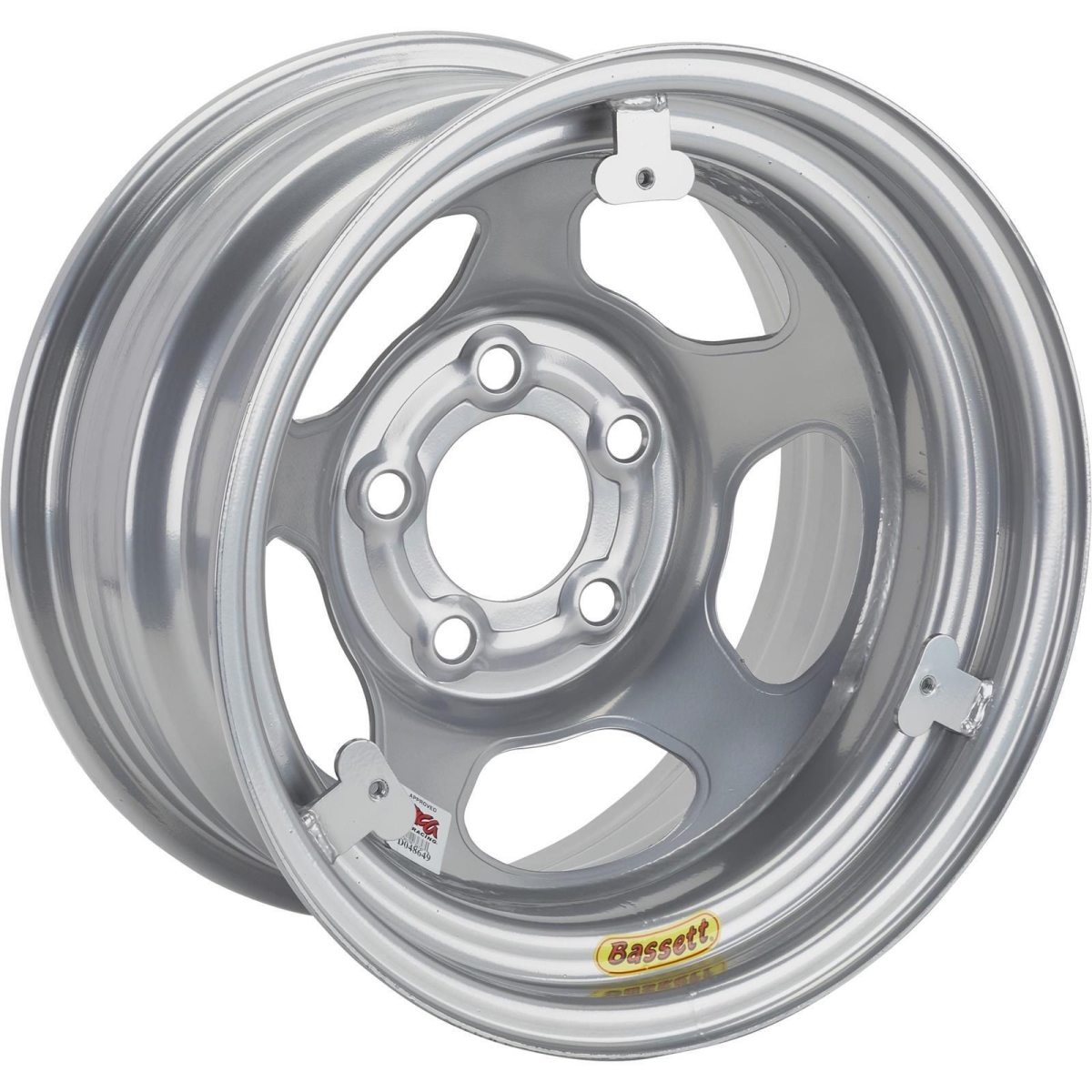 BAS58A52IRING 15 x 8 in. IMCA Black Inertia Wheel with Tab - 5 x 5 in.