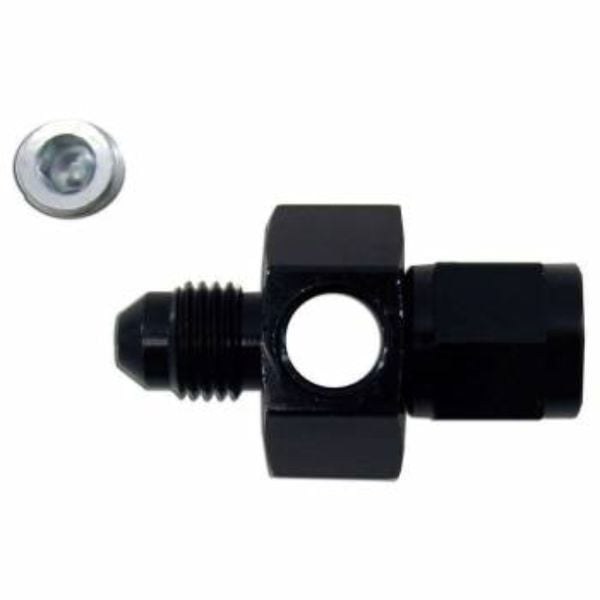 6AN Swivel Gauge Adapter Fitting, Black
