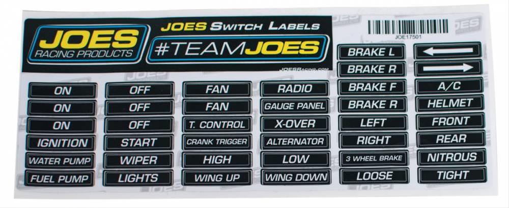 JOE17501 Switch Panel Labels