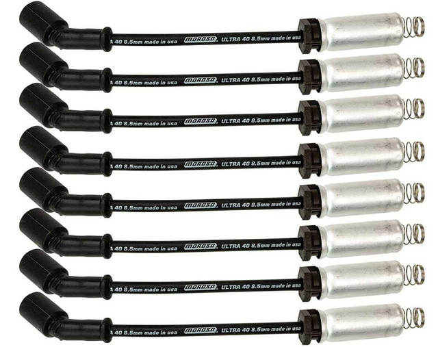 Moroso MOR73744 8.5 mm Ultra 40 Spark Plug Wire Set for GM LS-LT 9.75 - Black