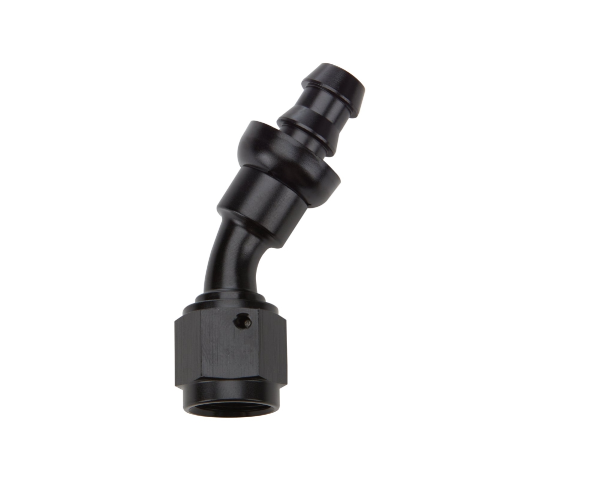 ALL49422 -6AN 30 deg Elbow Pushlock Hose End, Black Anodized