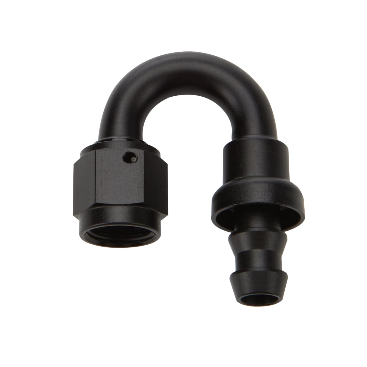 12AN 180° Elbow Pushlock Hose End - Black Anodized - Durable Design