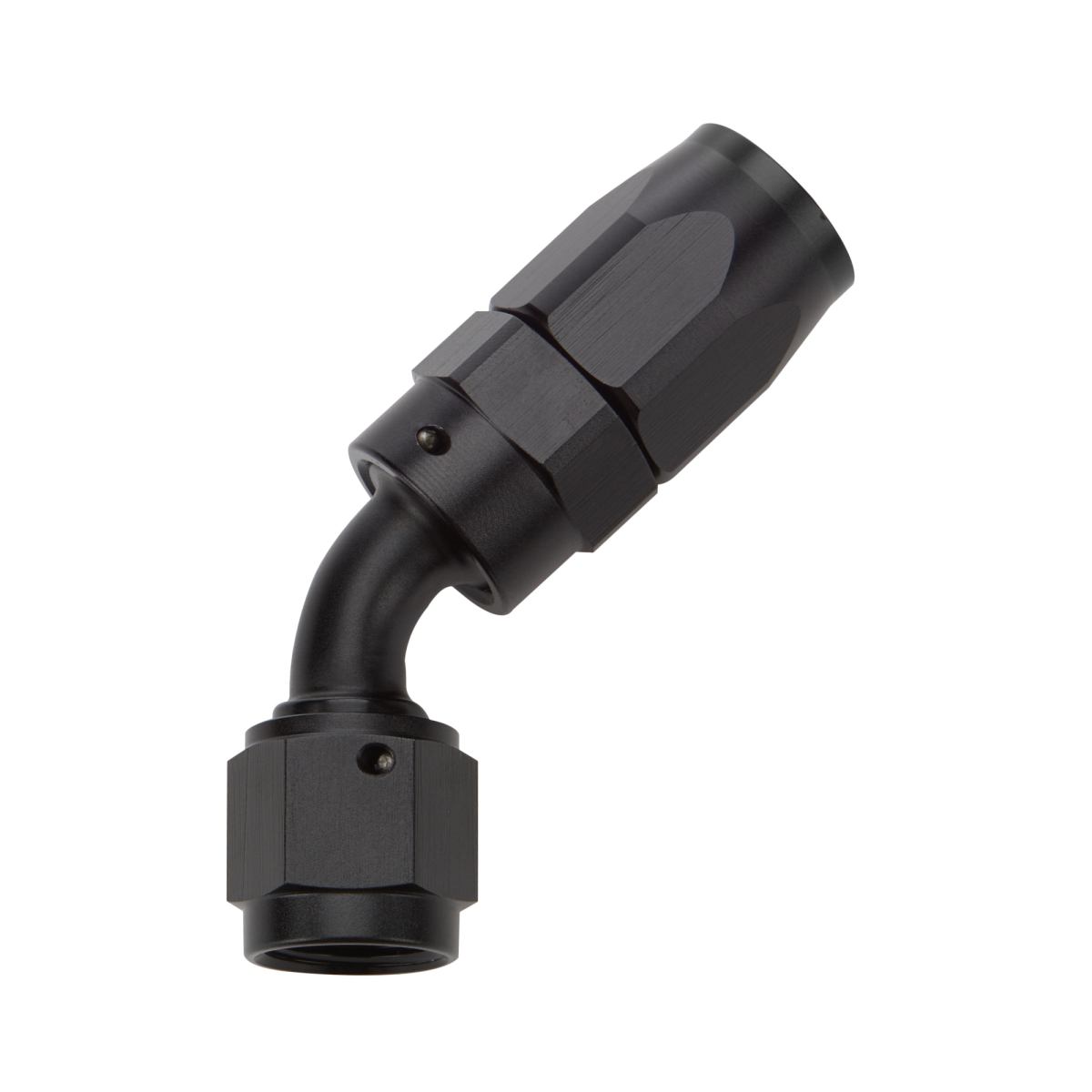 12AN 45° Reusable Hose End - Black Anodized - Durable Design