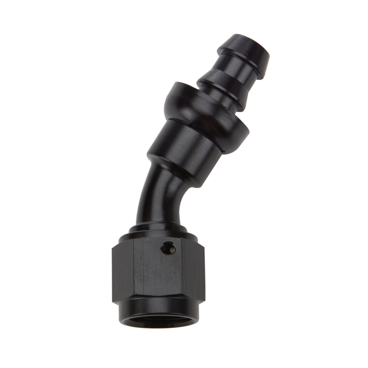 10AN 30 deg Pushlock Hose End Elbow, Black