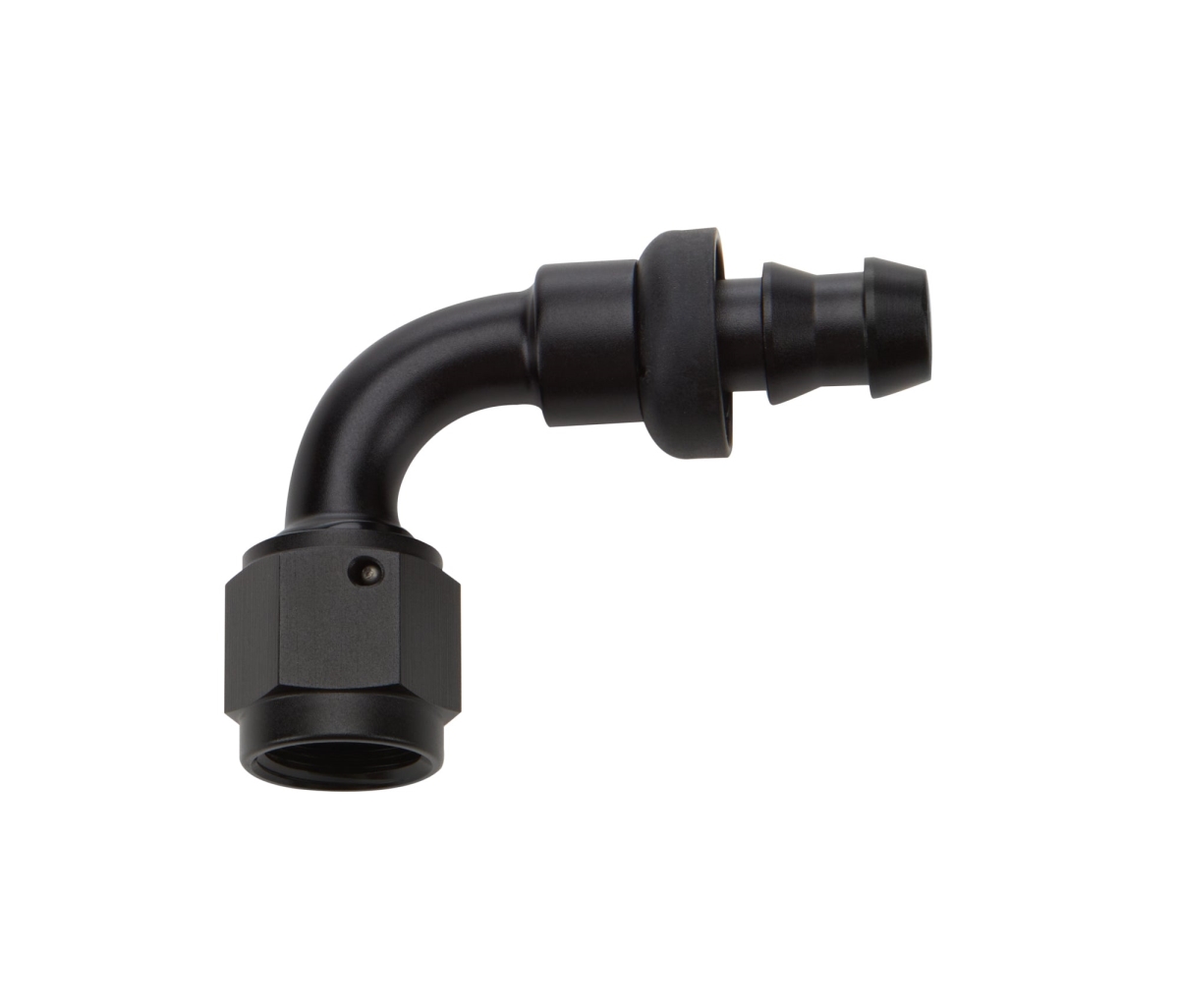 6AN 90° Elbow Pushlock Hose End - Black Anodized - Durable Design