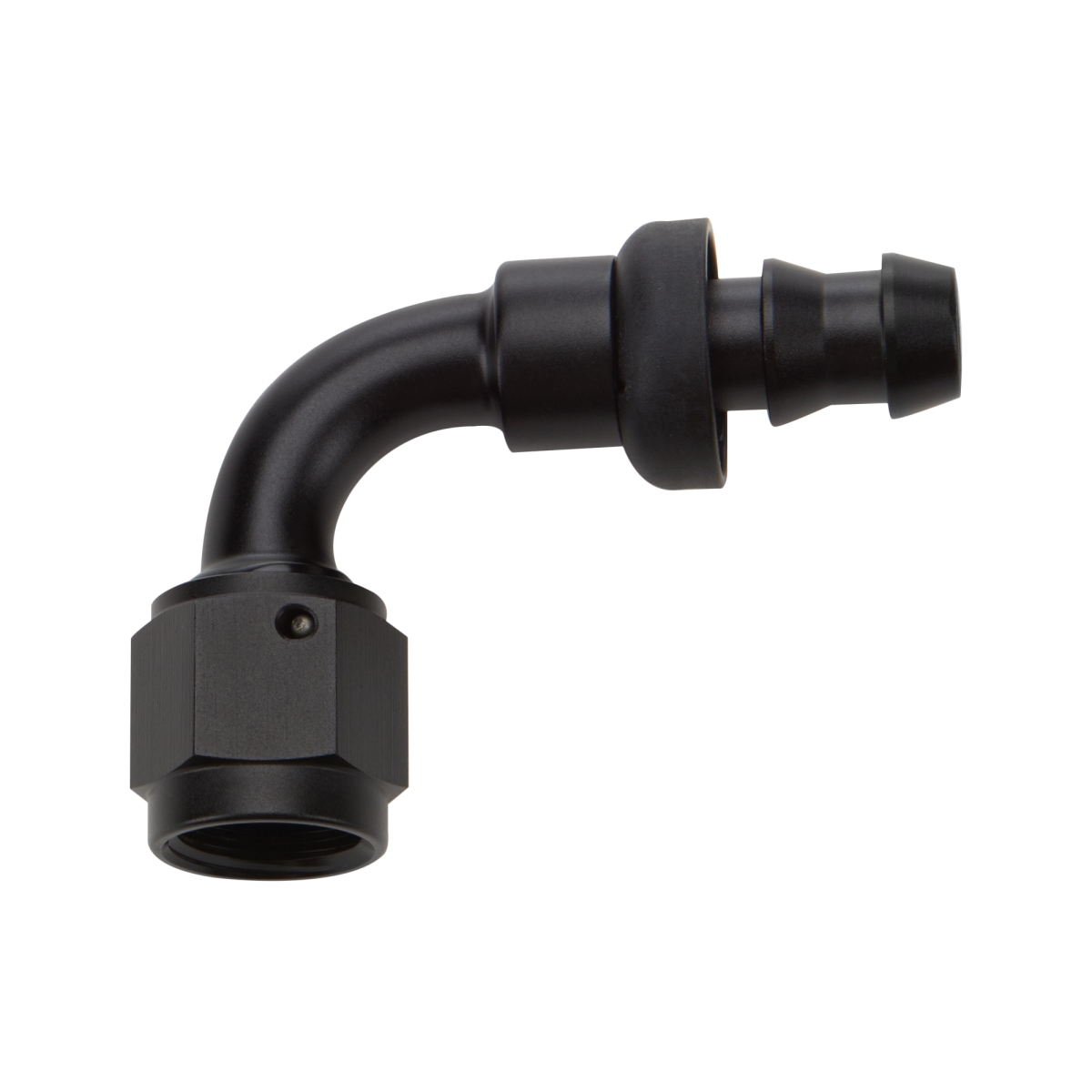 ALL49454 -10AN 90 deg Elbow Pushlock Hose End, Black Anodized