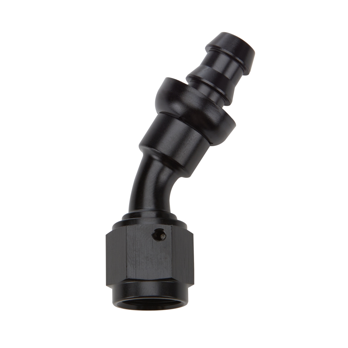 ALL49423 -8AN 30 deg Elbow Pushlock Hose End, Black Anodized