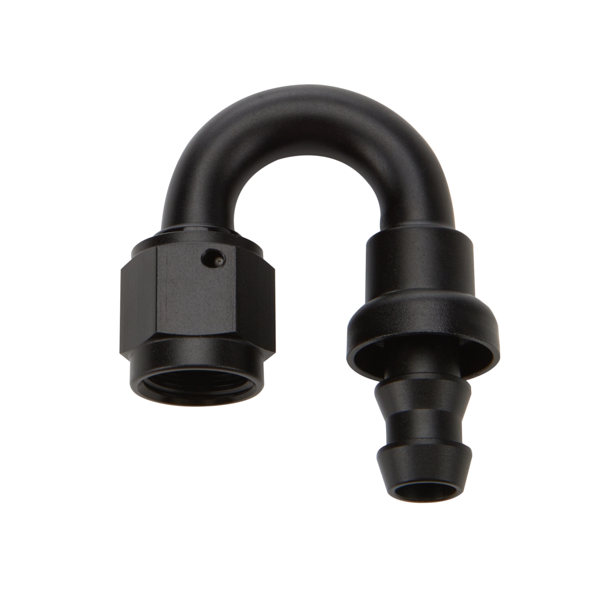 10AN 180° Elbow Pushlock Hose End - Black Anodized - Durable Design