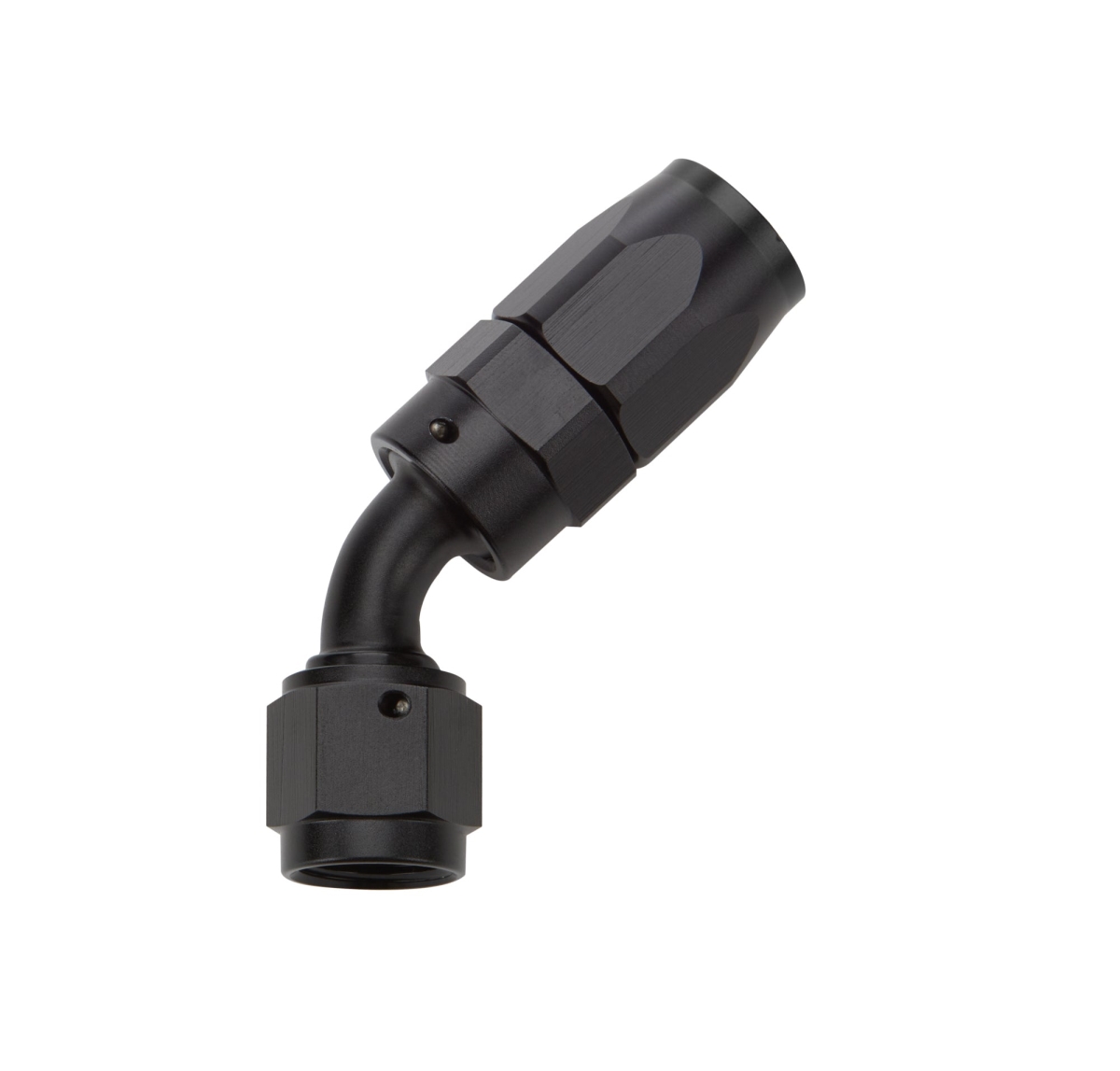 ALL49332 -6AN 45 deg Elbow Reusable Hose End, Black Anodized