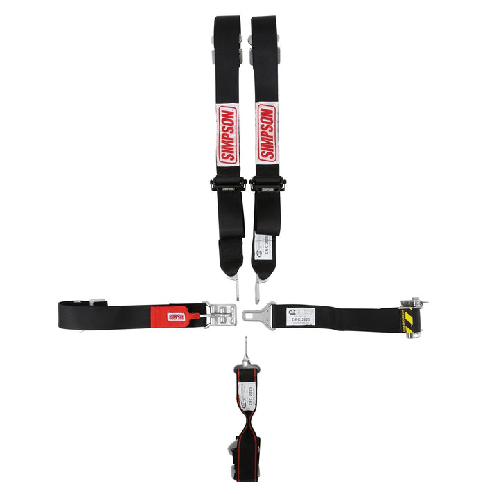 SIMSB51204-2IN 5-Point Latch & Link Harness with 2 in. Straps & Ratchet Adjust, Black